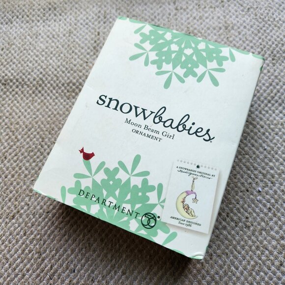 Department 56 Snowbabies Ornament Pink Hat Moon Beam Baby Girl Box Discontinued - Picture 5 of 9